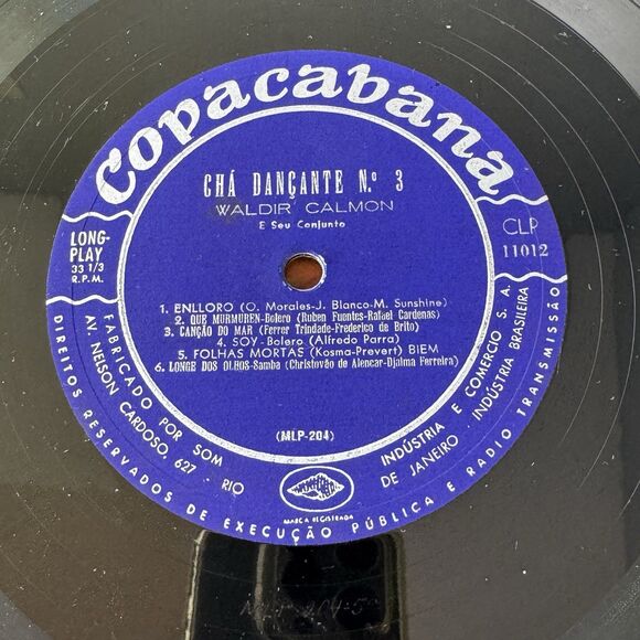 Waldir Calmon Cha Dancante No. 3 VG Record Lp Copacabana 1956 Brazil Latin Samba - Picture 6 of 6